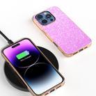 For iPhone 16 Pro Max Electroplating Frame Colorful Glitter Phone Case(Dark Pink) - 2