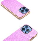 For iPhone 16 Pro Max Electroplating Frame Colorful Glitter Phone Case(Dark Pink) - 3