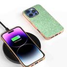 For iPhone 16 Pro Max Electroplating Frame Colorful Glitter Phone Case(Dark Green) - 2