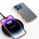 For iPhone 16 Pro Max Electroplating Frame Colorful Glitter Phone Case(Black Green) - 2