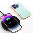 For iPhone 16 Pro Electroplating Frame Colorful Glitter Phone Case(Light Green) - 2