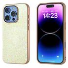 For iPhone 16 Pro Electroplating Frame Colorful Glitter Phone Case(Gold) - 1