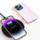 For iPhone 16 Pro Electroplating Frame Colorful Glitter Phone Case(Glitter Pink) - 2