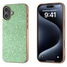 For iPhone 16 Plus Electroplating Frame Colorful Glitter Phone Case(Dark Green) - 1