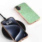 For iPhone 16 Plus Electroplating Frame Colorful Glitter Phone Case(Dark Green) - 2