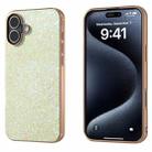 For iPhone 16 Plus Electroplating Frame Colorful Glitter Phone Case(Gold) - 1