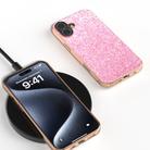 For iPhone 16 Plus Electroplating Frame Colorful Glitter Phone Case(Purple Pink) - 2