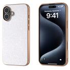 For iPhone 16 Plus Electroplating Frame Colorful Glitter Phone Case(White) - 1