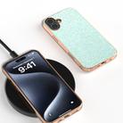 For iPhone 16 Electroplating Frame Colorful Glitter Phone Case(Light Green) - 2