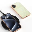 For iPhone 16 Electroplating Frame Colorful Glitter Phone Case(Gold) - 2