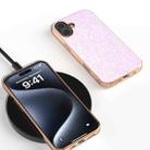 For iPhone 16 Electroplating Frame Colorful Glitter Phone Case(Glitter Pink) - 2