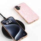 For iPhone 16 Electroplating Frame Colorful Glitter Phone Case(Pink) - 2