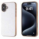 For iPhone 16 Electroplating Frame Colorful Glitter Phone Case(White) - 1
