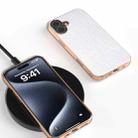 For iPhone 16 Electroplating Frame Colorful Glitter Phone Case(White) - 2