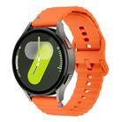 20mm Wave Pattern Stitched Silicone Watch Band(Orange) - 1