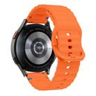 20mm Wave Pattern Stitched Silicone Watch Band(Orange) - 2