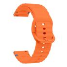 20mm Wave Pattern Stitched Silicone Watch Band(Orange) - 3