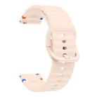 20mm Wave Pattern Stitched Silicone Watch Band(Pink) - 3