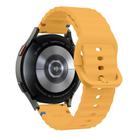 20mm Wave Pattern Stitched Silicone Watch Band(Yellow) - 2