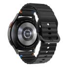 20mm Wave Pattern Stitched Silicone Watch Band(Black) - 2