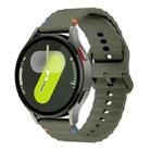 20mm Wave Pattern Stitched Silicone Watch Band(Army Green) - 1