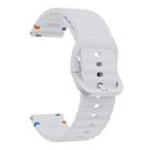 20mm Wave Pattern Stitched Silicone Watch Band(Light Grey) - 3