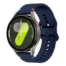 20mm Wave Pattern Stitched Silicone Watch Band(Midnight Blue) - 1