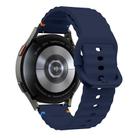 20mm Wave Pattern Stitched Silicone Watch Band(Midnight Blue) - 2