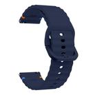 20mm Wave Pattern Stitched Silicone Watch Band(Midnight Blue) - 3