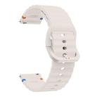 20mm Wave Pattern Stitched Silicone Watch Band(Starlight) - 3