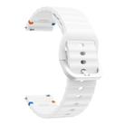 22mm Wave Pattern Stitched Silicone Watch Band(White) - 3