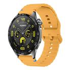 22mm Wave Pattern Stitched Silicone Watch Band(Yellow) - 1