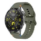 22mm Wave Pattern Stitched Silicone Watch Band(Army Green) - 1