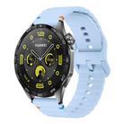 22mm Wave Pattern Stitched Silicone Watch Band(Light Blue) - 1