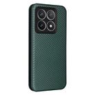 For Xiaomi 14T Pro Carbon Fiber Texture Flip Leather Phone Case(Green) - 3