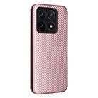 For Xiaomi 14T Carbon Fiber Texture Flip Leather Phone Case(Pink) - 3