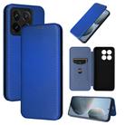 For Xiaomi 14T Carbon Fiber Texture Flip Leather Phone Case(Blue) - 1