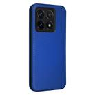 For Xiaomi 14T Carbon Fiber Texture Flip Leather Phone Case(Blue) - 3