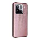 For Xiaomi 15 Carbon Fiber Texture Flip Leather Phone Case(Pink) - 3