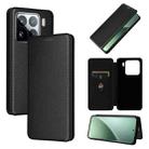 For Xiaomi 15 Carbon Fiber Texture Flip Leather Phone Case(Black) - 1