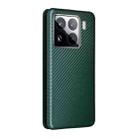 For Xiaomi 15 Carbon Fiber Texture Flip Leather Phone Case(Green) - 3