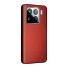 For Xiaomi 15 Carbon Fiber Texture Flip Leather Phone Case(Brown) - 3