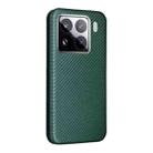 For Xiaomi 15 Pro Carbon Fiber Texture Flip Leather Phone Case(Green) - 3