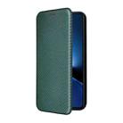 For Xiaomi Poco X7 Pro / Redmi Turbo 4 Carbon Fiber Texture Flip Leather Phone Case(Green) - 2