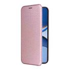 For Xiaomi Poco F7 5G Global Carbon Fiber Texture Flip Leather Phone Case(Pink) - 2