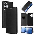 For Xiaomi Poco F7 5G Global Carbon Fiber Texture Flip Leather Phone Case(Black) - 1