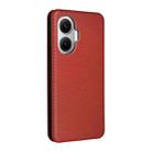 For Xiaomi Poco F7 5G Global Carbon Fiber Texture Flip Leather Phone Case(Brown) - 3