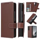 For Samsung Galaxy Z Fold6 5G Split 2 in 1 Folding Leather Phone Case(Brown) - 1