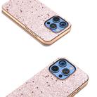 For iPhone 16 Pro Max Electroplating Frame Glitter Shockproof Phone Case(Gold Pink) - 3