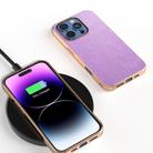 For iPhone 16 Pro Max Electroplating Frame Glitter Shockproof Phone Case(Purple) - 2